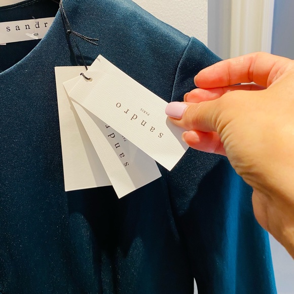 Sandro Mabel Chevron Mini Dress Women NWT - Picture 8 of 9